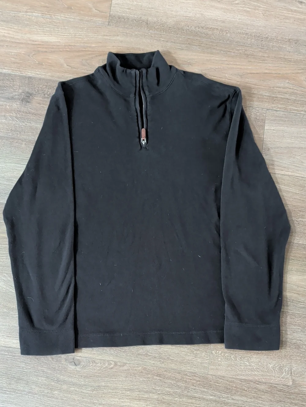 Banana Republic Men's Black Quarter-Zip Knit Pullover